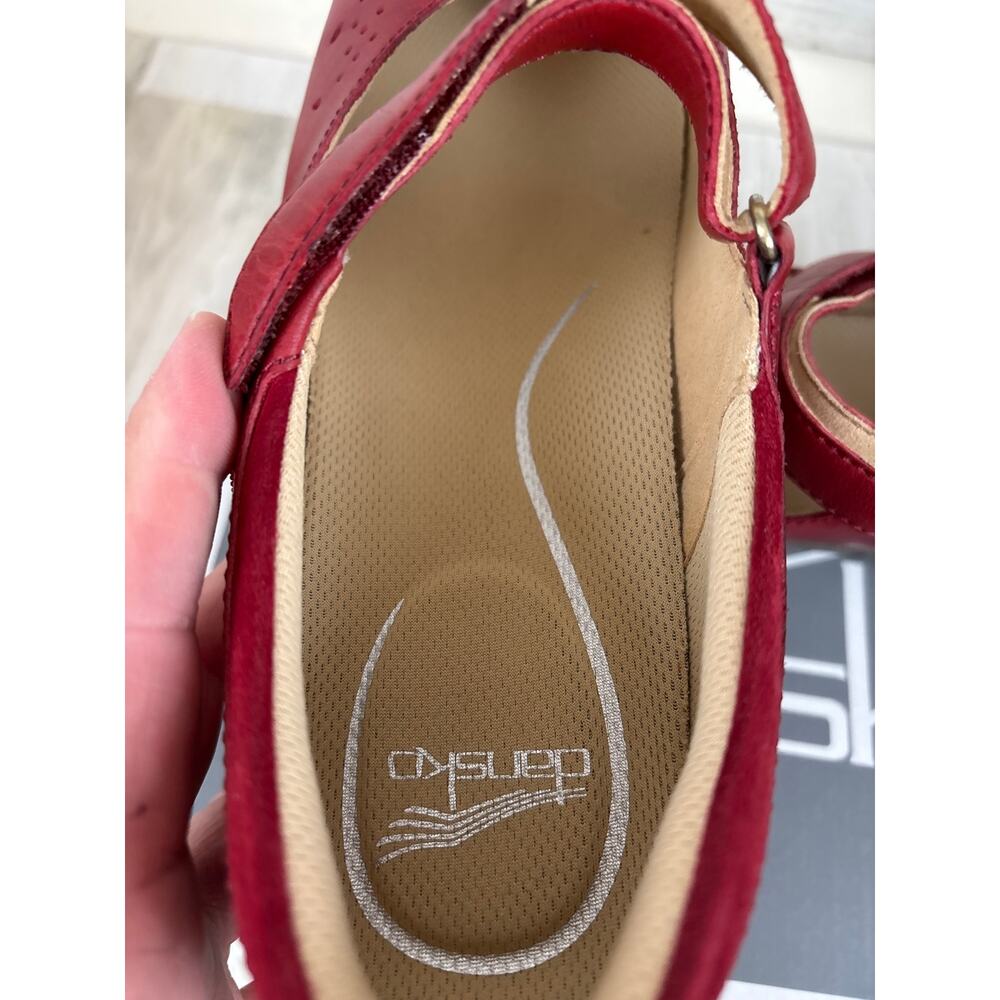 Dansko Womens 40W Stacy Red Leather Slip On Shoes Comfort Casual NWT - Picture 8 of 11